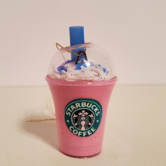 MINI STARBUCKS INSPIRED FRAPPE DRINK ORNAMENT 1.25"x 2.25" Tall. - Picture 1 of 3